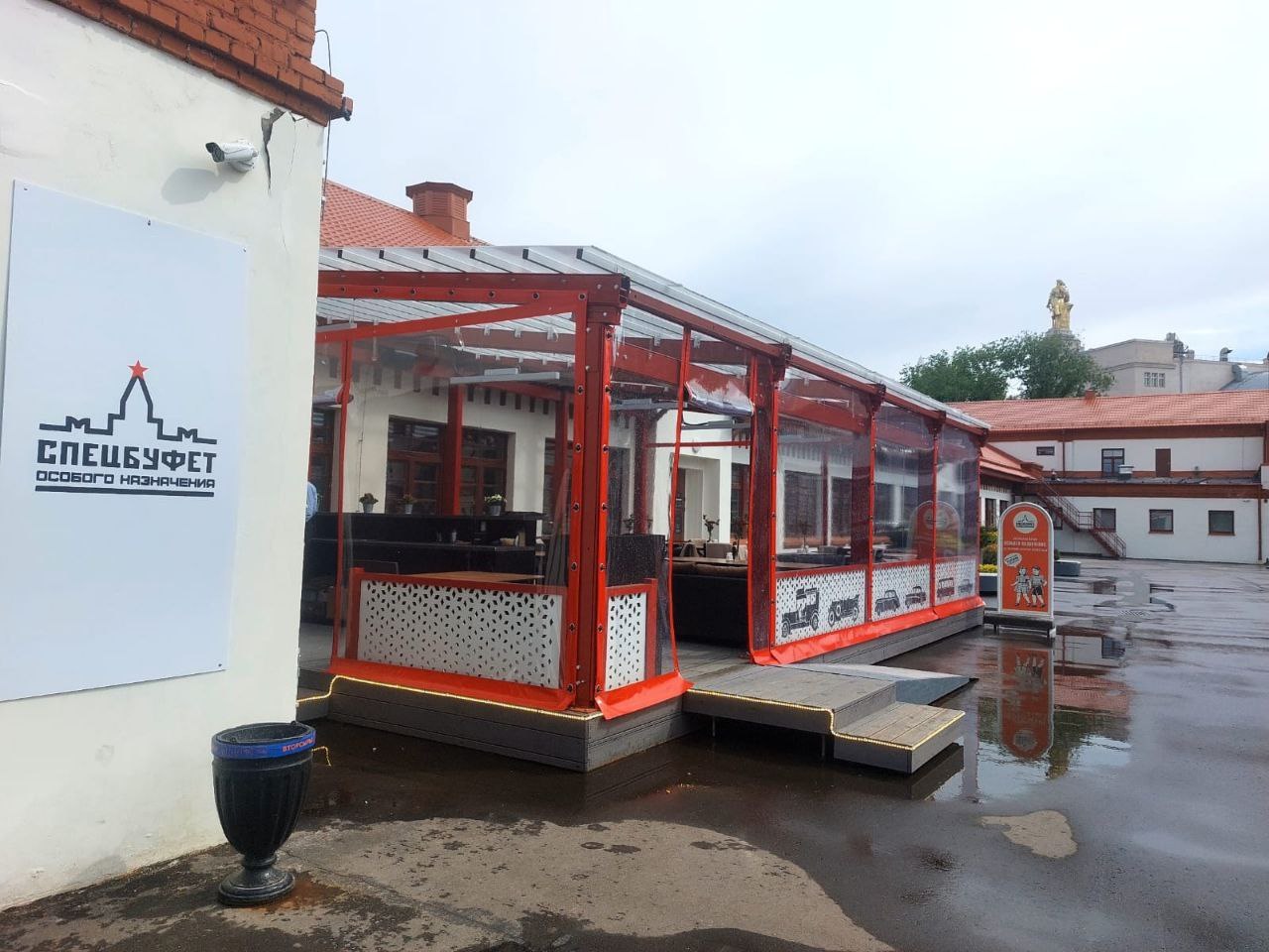 ПВХ шторы для летней террасы кафе в Починке